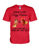 Behind A Crazy Woman Is A Man Who Made It Limited Classic T-Shirt - Guys V-Neck - Mug
