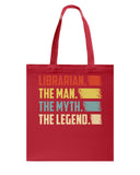 Librarian -The Man-The Myth- The Lengend Tote Bag - Guys Tee - Basketweave Tote Bag