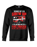 Grew Up Playing With Fire Trucks Tote Bag - Unisex Long Sleeve - Sweatshirt