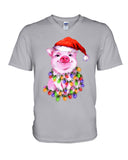 Christmas Lightning Pig T-Shirt - Guys V-Neck - Mug