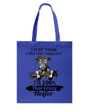 Dna Test I'm 100% That Crazy Heifer T-Shirt - Guys V-Neck - Basketweave Tote Bag