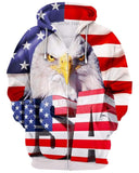 USA Eagle Flag - animal - Zip Hoodie / S - www.secrettees.com