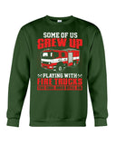 Grew Up Playing With Fire Trucks Tote Bag - Unisex Long Sleeve - Sweatshirt