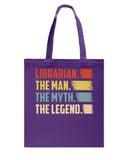 Librarian -The Man-The Myth- The Lengend Tote Bag - Guys Tee - Basketweave Tote Bag
