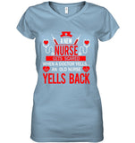 A New Nurse Get Scared, An Old Nurse Yells Back T-Shirt - Guys Tee - Ladies V-Neck