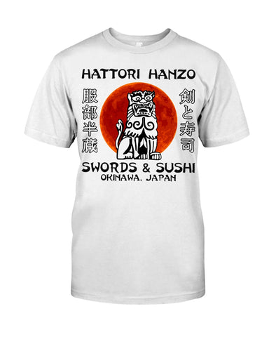 Hattori Hanzo Swords & Sushi T-Shirt - Guys Tee - Unisex Long Sleeve