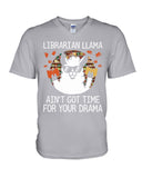 Librarian Llama Ain't Got Time For Your Grandma Tote Bag - Guys V-Neck - Mug