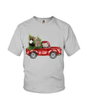 Christmas Cat And Red Car T-Shirt - Unisex Tank Top - Youth Tee