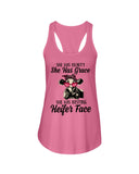 She Has Beauty, Grace, Resting And Heifer Face - Unisex Tank Top - Ladies Flowy Tank