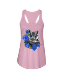 Cute  Owl With Blue Roses Classic Tee - Ladies Flowy Tank - Youth Tee