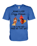 Behind A Crazy Woman Is A Man Who Made It Limited Classic T-Shirt - Guys V-Neck - Mug