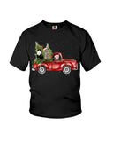 Christmas Cat And Red Car T-Shirt - Unisex Tank Top - Youth Tee