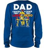 Dad - Daughter's First Love, Son's First Hero T-Shirt - Unisex Long Sleeve - Ladies Flowy Tank