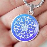 Gorgeous Blue Gradient Snowflake Pendant with Optional Engraving