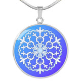 Gorgeous Blue Gradient Snowflake Pendant with Optional Engraving