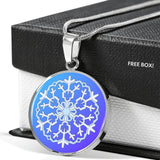 Gorgeous Blue Gradient Snowflake Pendant with Optional Engraving