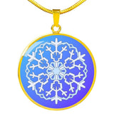 Gorgeous Blue Gradient Snowflake Pendant with Optional Engraving
