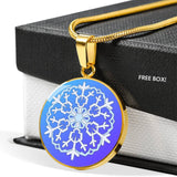 Gorgeous Blue Gradient Snowflake Pendant with Optional Engraving