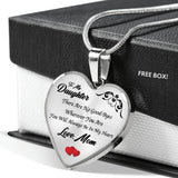 Mom Daughter Necklace - There Are No Good Byes Wherever You Are You Will Always Be In My Heart - Gift For Daughter