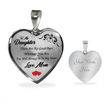 Mom Daughter Necklace - There Are No Good Byes Wherever You Are You Will Always Be In My Heart - Gift For Daughter