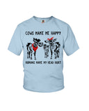 Cows Make Me Happy Tote Bag - Youth Tee - Ladies Tee