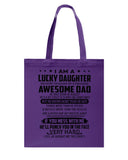 Lucky Daughter - Awesome Dad August T-Shirt - Unisex Long Sleeve - Basketweave Tote Bag