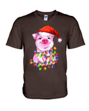 Christmas Lightning Pig T-Shirt - Guys V-Neck - Mug