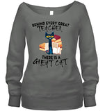 Great Cat Behind Every Great Teacher T-Shirt - Hoodie - Sweatshirt