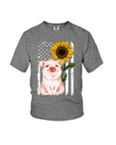 American Flag Sunflower Pig Limited Classic T-Shirt - Ladies Flowy Tank - Youth Tee