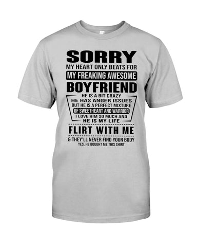 My Freaking Awesome Boyfriend T-Shirt - Guys Tee - Sweatshirt