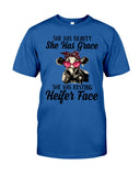 She Has Beauty, Grace, Resting And Heifer Face - Guys Tee - Baby Onesie