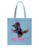 Just Beat It- Breast Cancer Awareness Limited Classic T- Shirt - Guys V-Neck - Basketweave Tote Bag