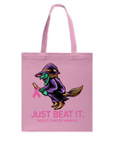 Just Beat It- Breast Cancer Awareness Limited Classic T- Shirt - Guys V-Neck - Basketweave Tote Bag