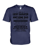 Lucky Daughter - Awesome Dad August T-Shirt - Hoodie - Guys V-Neck