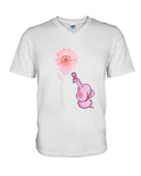 A Pink Elephant Beside Pink Flower  Limited Classic T-Shirt - Guys V-Neck - Basketweave Tote Bag