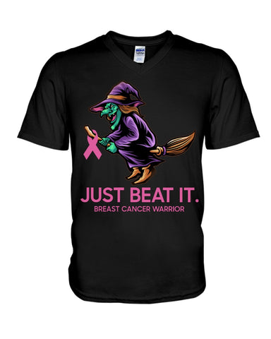 Just Beat It- Breast Cancer Awareness Limited Classic T- Shirt - Guys V-Neck - Basketweave Tote Bag