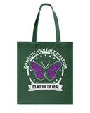 Domestic Violence Warrior Butterfly Tote Bag - Guys Tee - Basketweave Tote Bag