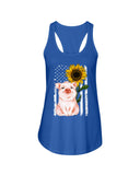 American Flag Sunflower Pig Limited Classic T-Shirt - Ladies Flowy Tank - Youth Tee