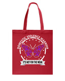 Domestic Violence Warrior Butterfly Tote Bag - Guys Tee - Basketweave Tote Bag