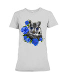 Cute  Owl With Blue Roses Classic Tee - Ladies Tee - Hoodie