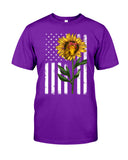 Black America Flag Sunflower Tote Bag - Guys Tee - Basketweave Tote Bag