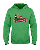 Christmas Cat And Red Car T-Shirt - Ladies Tee - Hoodie