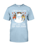 Librarian Llama Ain't Got Time For Your Grandma Tote Bag - Guys Tee - Basketweave Tote Bag