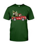 Christmas Cat And Red Car T-Shirt - Guys Tee - Sweatshirt