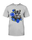 Cute  Owl With Blue Roses Classic Tee - Guys Tee - Unisex Long Sleeve