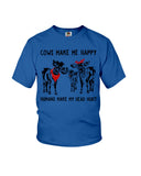 Cows Make Me Happy Tote Bag - Youth Tee - Ladies Tee