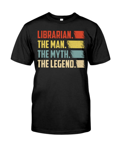 Librarian -The Man-The Myth- The Lengend Tote Bag - Guys Tee - Basketweave Tote Bag