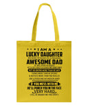 Lucky Daughter - Awesome Dad August T-Shirt - Unisex Long Sleeve - Basketweave Tote Bag