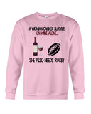 A Woman Needs Wine And Rugby Limited Classic T-Shirt - Sweatshirt - Unisex Tank Top