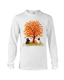 Pug Under Autumn Tree Tote Bag - Guys V-Neck - Unisex Long Sleeve